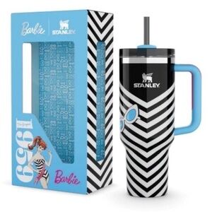 BARBIE X STANLEY 1959 TUMBLER 🕶️🩵🖤 Vintage striped Swimsuit Barbie. 40 oz.
